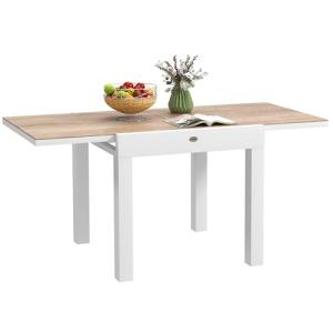 Outsunny Mesa de jardín Extensible 80/160 cm de Aluminio, M…