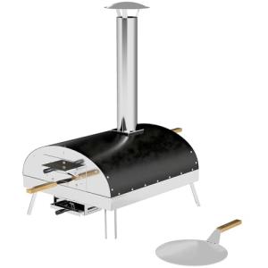 Outsunny Mini Horno de Pizza Exterior Portátil Horno de Leñ…