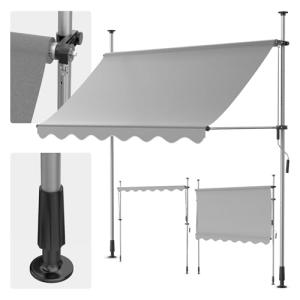 Toldo Manual Retráctil para Exterior 300x120cm, Fácil Insta…