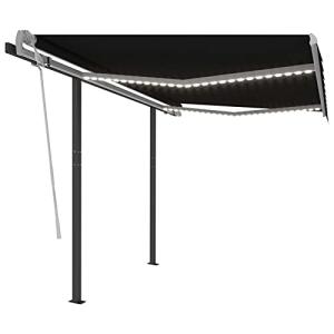 Toldo Manual retráctil con LED, MOONAIRY Toldos Exterior Te…