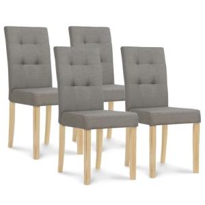 idmarket – Juego de 4 sillas Scandinaves capitonnées grises…