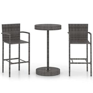 vidaXL Conjunto de Bar para Jardín 3 Piezas Mesa Silla Asie…