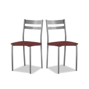 ASTIMESA SCRFBU Dos sillas de Cocina, Metal, Burdeos, Altur…