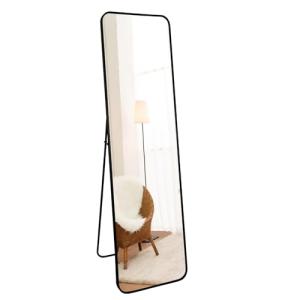 RLAVBL Espejo de Pie Cuerpo Entero 140x40cm, Negro HD Alumi…