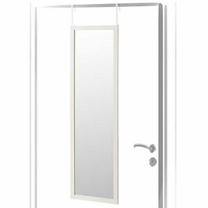 Espejo de Puerta Blanco nórdico de Madera de 35 x 125 cm -…