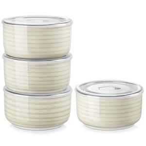 vancasso Cuenco Grande con Tapas, 1020 ML, Juego de 4 Cuenc…