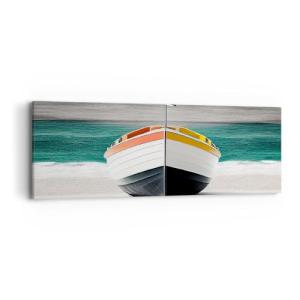 ARTTOR Lienzos decorativos Bote Mar Playa Cuadro Sobre Lien…