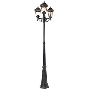 QAZQA Clásico/Antiguo Farol exterior negro 220 cm 3 luces I…