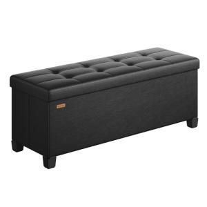 SONGMICS Puff Almacenaje, Banco Plagable con Patas, 38 x 11…