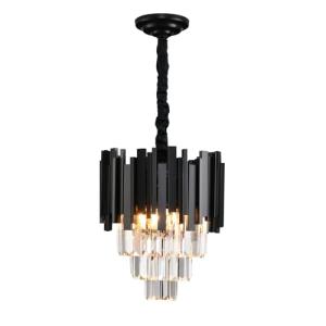 Lámpara de Araña de Cristal Moderna con Acabado Negro, E14…