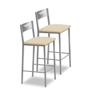ASTIMESA Dos Taburetes Alto de Cocina 60 cms Polipiel beig,…