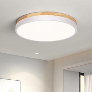 Vikaey Lampara Techo, Plafon LED Techo Blanco, 30cm Plafón…