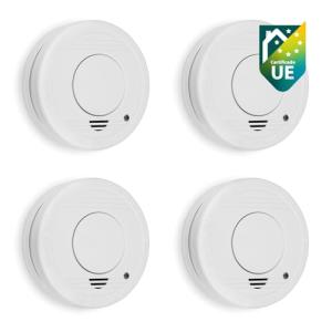 Smartwares Juego de 4 Detectores de Humo - Sensores Ópticos…