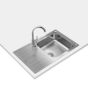 TEKA Fregadero Encastrado 1 Cubeta 50 cm Escurridor Reversi…