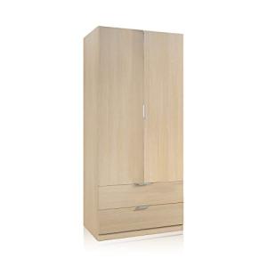 duehome | Armario de 2 Puertas y 2 cajones, Modelo Lark, Ac…