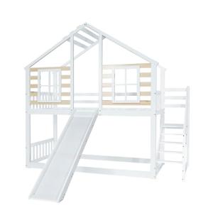 Idemon Litera, cama de madera con escalera y rejilla, con t…