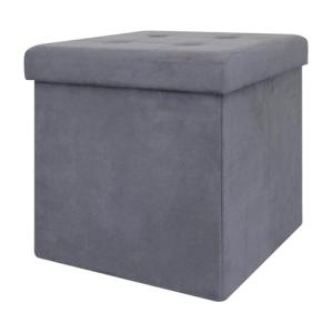THE HOME DECO FACTORY Caja-PUF Plegable Gris