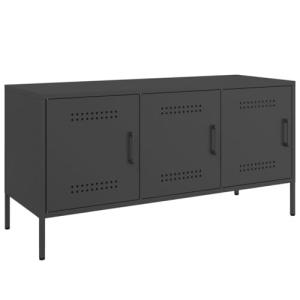 vidaXL Mueble para TV de Acero Negro 100,5x39x50,5 cm, Sopo…