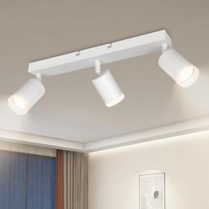 Kambo Blanco Lámpara Techo Foco con 3 Focos - GU10 Focos de…