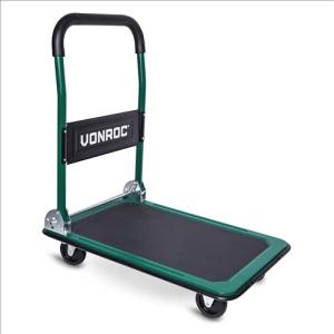 VONROC Carro Plataforma Plegable - Carga Máx. de 150 kg. Ba…