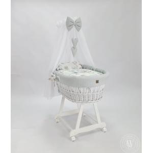 Generic Cesta de moisés blanca con estructura, dosel colchó…