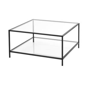 39F FURNITURE DREAM Mesa de Centro Cuadrada de Cristal Temp…