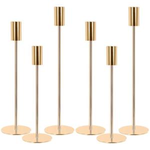 AQXONG 6Pcs Candelabro Dorado, 32/27/21.7cm para de 2.2 cm…