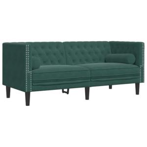 vidaXL Sofá Chesterfield 2 plazas con Cojines Terciopelo Ve…