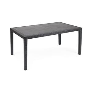 SATURNIA - Mesa Resina Ratan Antracita Prince150x90 cm.