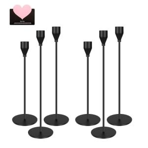 TAVADA Candelabro Negro Juego de 6 Candelabro Decorativos d…