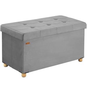 CASARIA® Banco Almacenaje Puff Plegable Capacidad Carga 300…