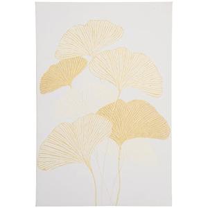 HOMCOM Cuadro de Arte en Lienzo Hojas de Ginkgo Biloba 90x6…