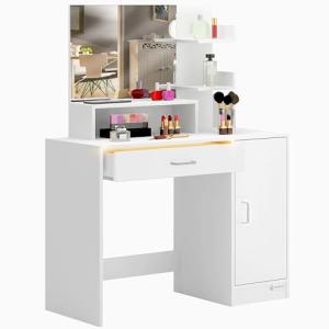 CASARIA® Tocador de Maquillaje Mesa Cosmética con Espejo Or…