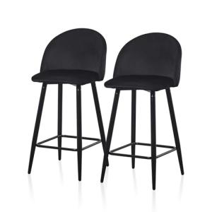 TUKAILAI Juego de 2 taburetes de Bar con Respaldo y reposap…
