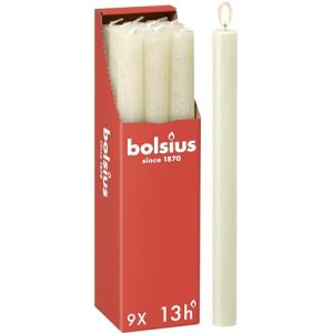 Bolsius - Juego de 9 velas rústicas – Marfil – Longitud de…