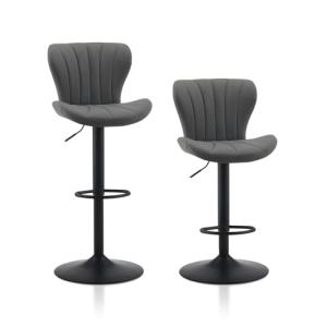 TUKAILAI Juego de 2 taburetes de bar de piel sintética, alt…