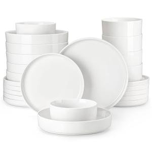 MALACASA Juego de Vajilla de Porcelana para 6 Personas, 24…