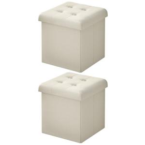 WOLTU Juego de 2 Taburete Almacenaje 17 L, Baúl Plegable de…