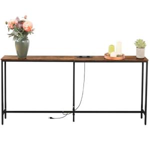FurnitureR Consola con 2 Estaciones de Carga, Industrial co…