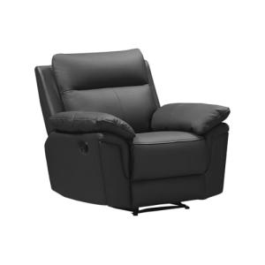 Venta-Unica - Sillón Relax de Piel de búfalo PAKITA - Negro…