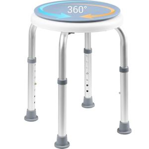 Taburete Baño Redondo Giratorio 360°, Taburete Ducha Patas…