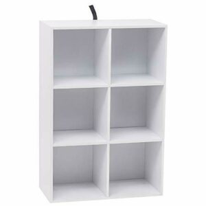 WOLTU Libreria Blanca con 6 Cubos Abiertos, Estanteria para…