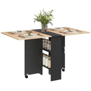 HOMCOM Mesa Plegable de Comedor Mesa de Cocina Plegable con…