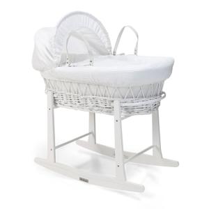 Clair de Lune Moisés de Mimbre Blanco gofre con Soporte bal…