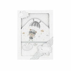 Interbaby 01228-18 - Capa de baño PARACAIDISTA blanco y gri…