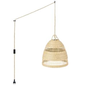 B·LED BARCELONA LED Lámpara colgante de mimbre Ikken con in…