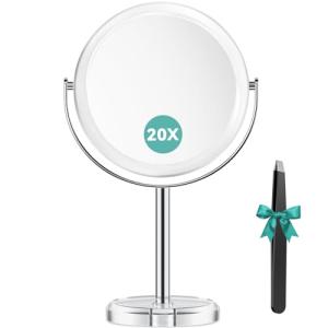 Auxmir Espejo Maquillaje con Aumento 20X / 1X, Espejo de Me…