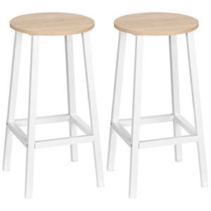 HOMCOM Juego de 2 Taburetes Altos de Cocina Taburetes Altos…