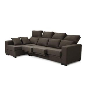 Tanuk Sofá Chaise Longue 4 Plazas Marrón LYTIR Izquierda 27…