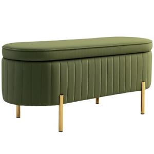 HOMCOM Banco de almacenaje Ovalado de 72L con Tapa elevable…